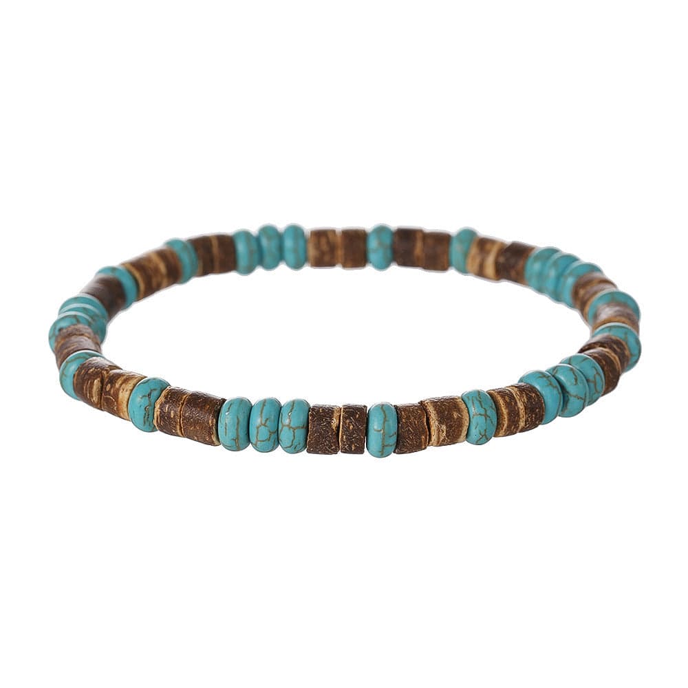 Simple Turquoise Wooden Bead Bracelet - ZJ11942 - electronic accessories