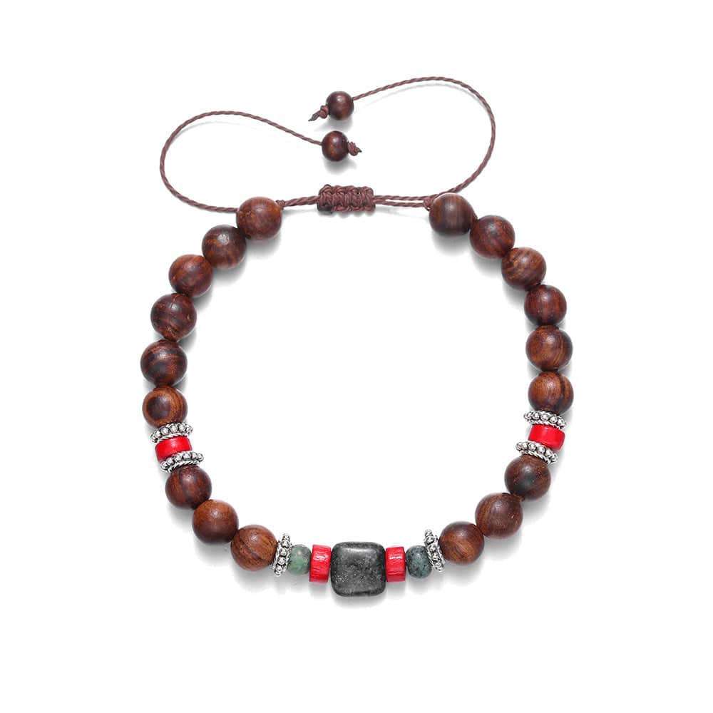 Simple Turquoise Wooden Bead Bracelet - ZJ12524 - electronic accessories