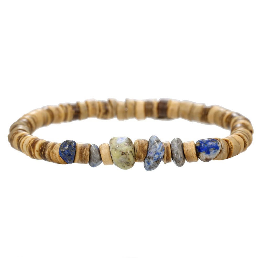 Simple Turquoise Wooden Bead Bracelet - ZJ12980 - electronic accessories