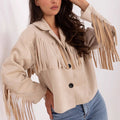 Single Breasted Tassel Women Jackets Vintage - 01 Ivory White / S