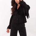 Single Breasted Tassel Women Jackets Vintage - 02 Black / S