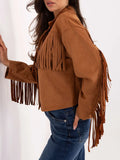 Single Breasted Tassel Women Jackets Vintage