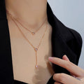 Single Diamond Zircon Tassel Titanium Steel Necklace For Women - Rose Gold Su - electronic accessories