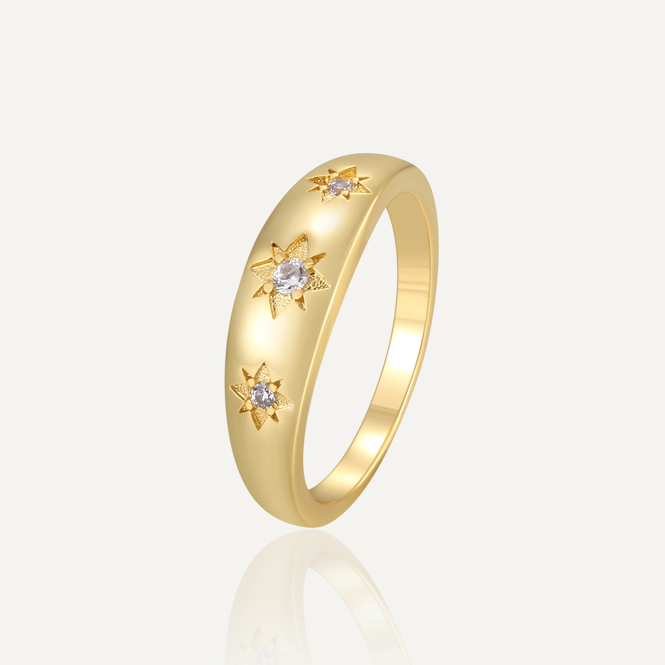 Six-pointed Star Zircon Ring Female - electronic accessories