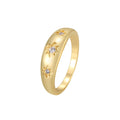 Six-pointed Star Zircon Ring Female - Gold / No 6 - electronic accessories