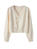Skew Button Cardigan V-neck Sweater Women Knitted Long - Other