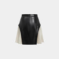 Skirt High Waist PU Stitching - Other