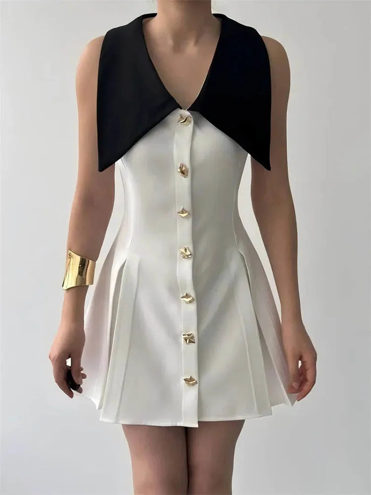 Sleeveless Contrast Mini Dress Women
