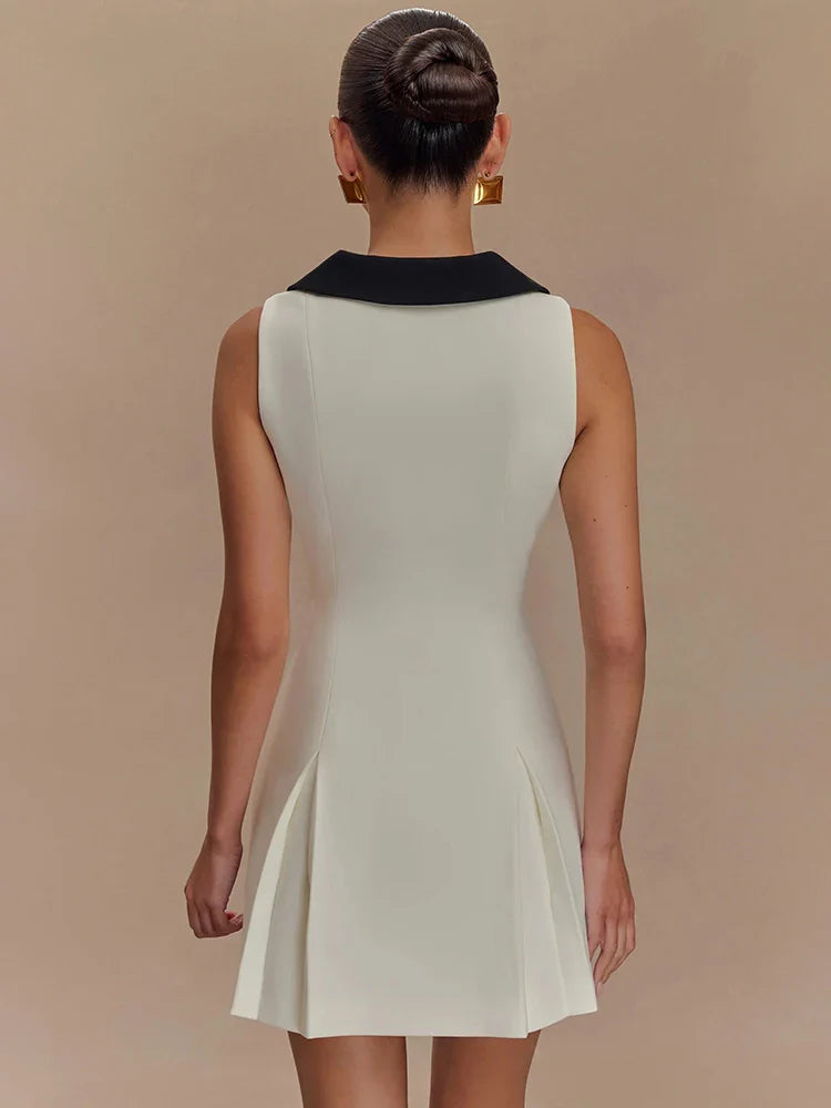 Sleeveless Contrast Mini Dress Women