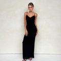 Slim-fit Backless Sling Dress - Black / L - electronic accessories