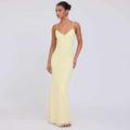 Slim-fit Backless Sling Dress - Yellow / L - electronic accessories