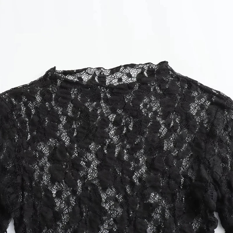 Slim-fit Lace Jumpsuit Tops & Pants Set