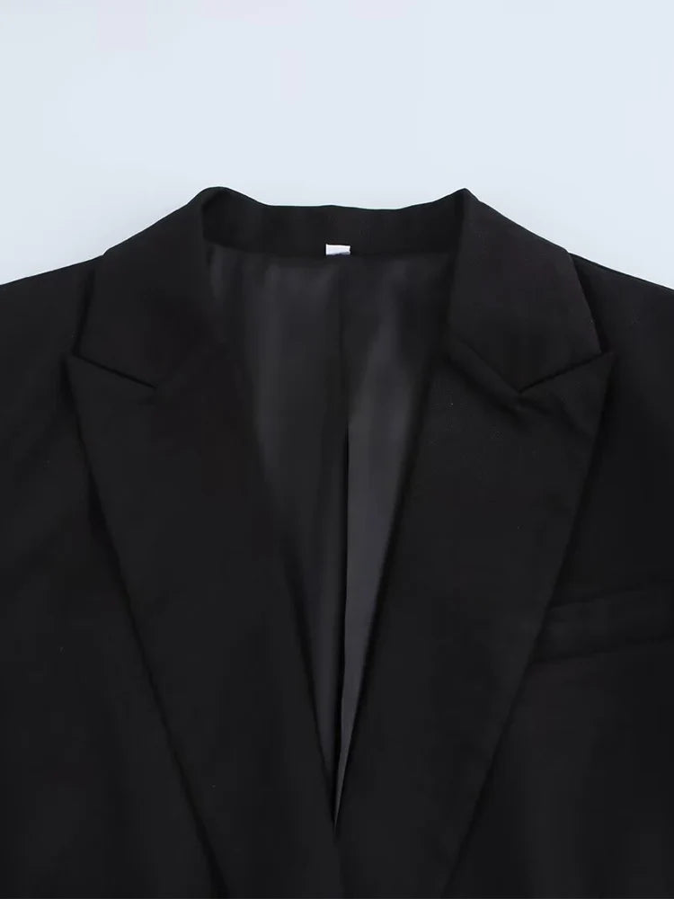 Slim Suit Jacket Asymmetrical Design Lace-up - Other