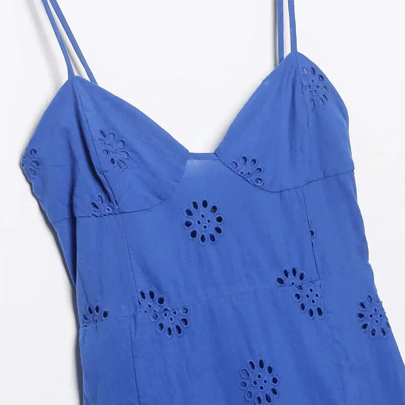 Sling Mini Dress Women - Blue / L