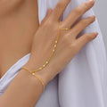 Small Beads Wafer Chain Ring Mitten-type Bracelet - Carved Round Slice - electronic accessories
