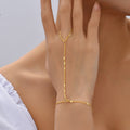 Small Beads Wafer Chain Ring Mitten-type Bracelet - electronic accessories
