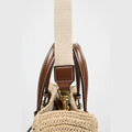 Small Crossbody Women’s Straw Handbag - APRICOT