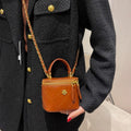 Small Shoulder Bucket Bag For Women - Brown