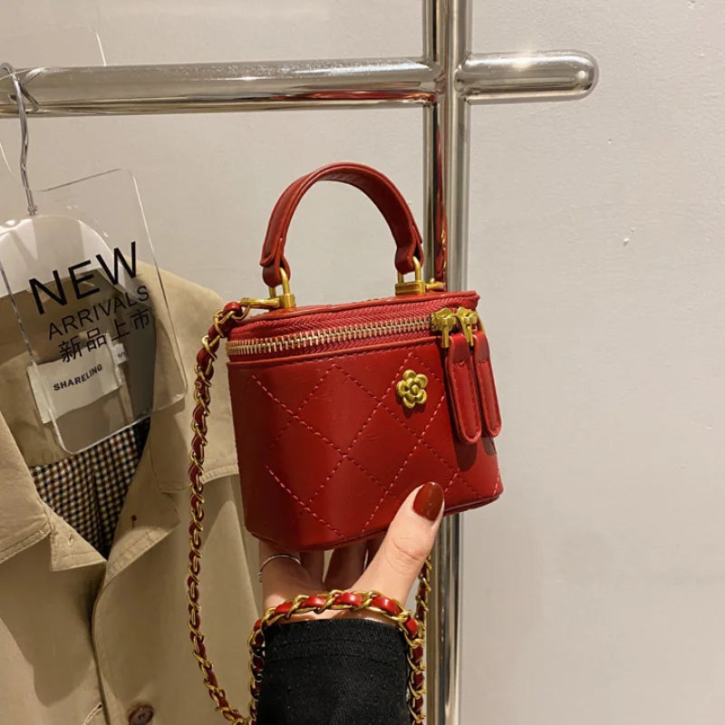 Small Shoulder Bucket Bag For Women - Red