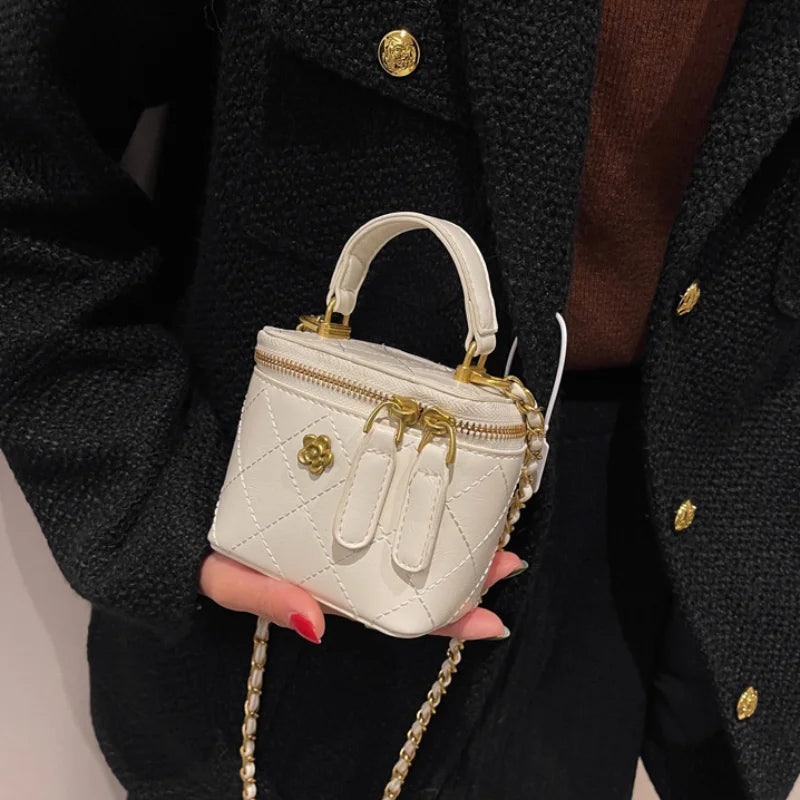 Small Shoulder Bucket Bag For Women - White