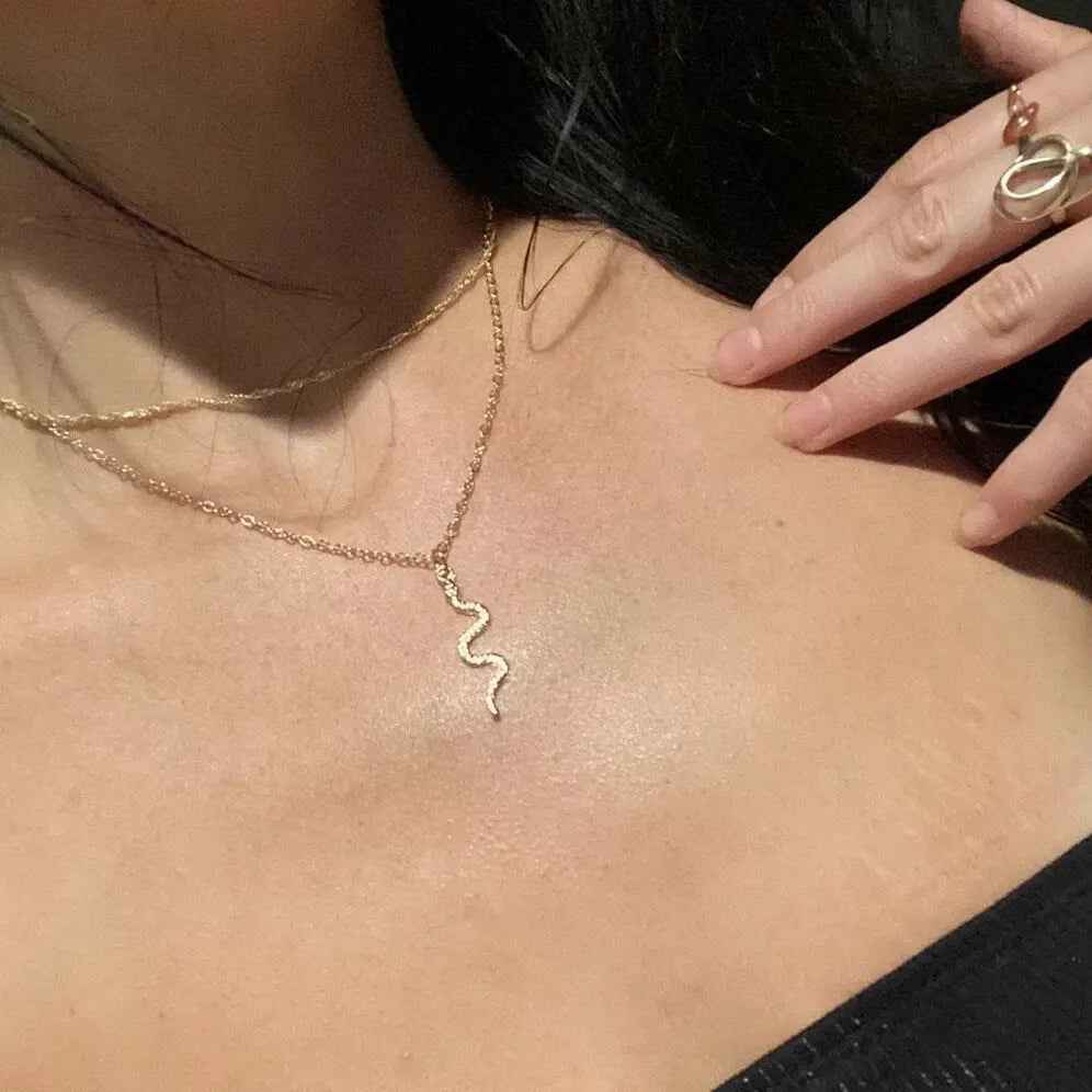 Snake Necklace Female Minority Simple - Gold - electronic accessories