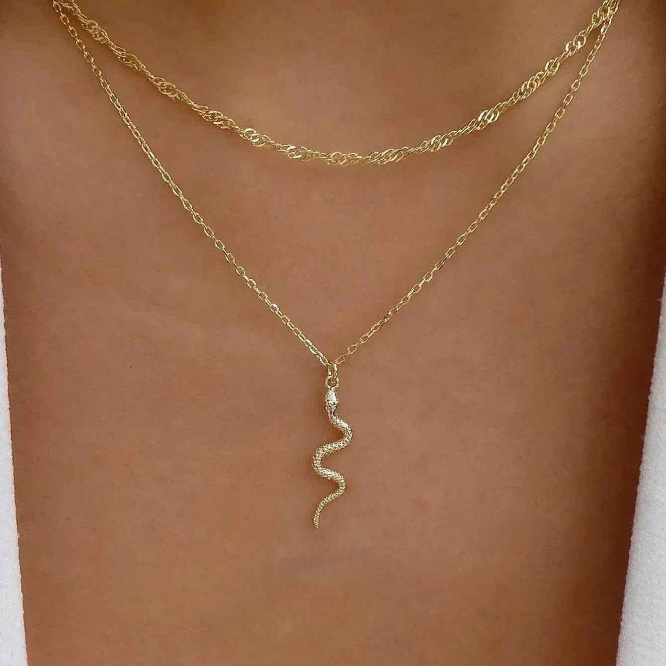 Snake Necklace Female Minority Simple - Gold - electronic accessories