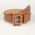 Solid Color Pu Belt - Champagne / 110cm / CHINA