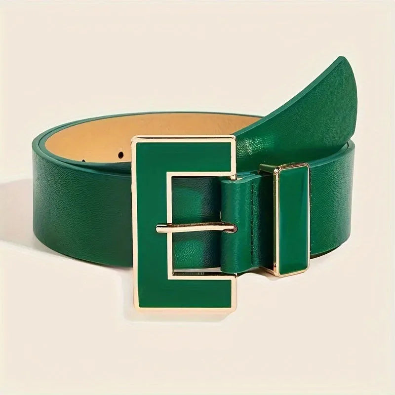 Solid Color Pu Belt - green / 110cm / CHINA