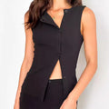 Solid Color Sleeveless Button Cardigan - electronic accessories