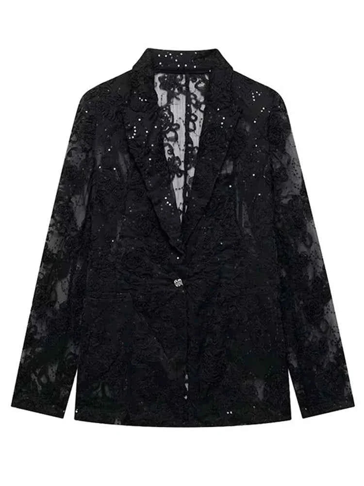 Solid Lace Loose Women Jacket