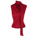 Solid Tank Women Sleeveless V-Neck Lady Top Fashion - S / Red - Other