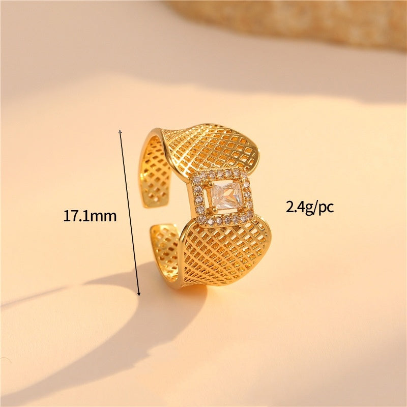 Special-interest Design Thick Type Open Ring - 14K Gold H12816 - electronic accessories