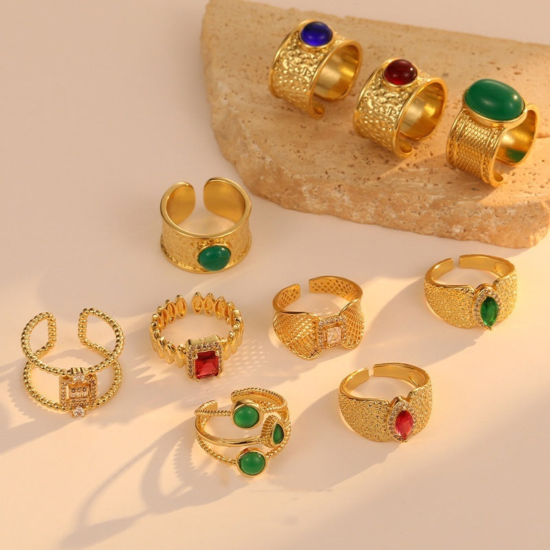 Special-interest Design Thick Type Open Ring - 14K Gold H12816 - electronic accessories