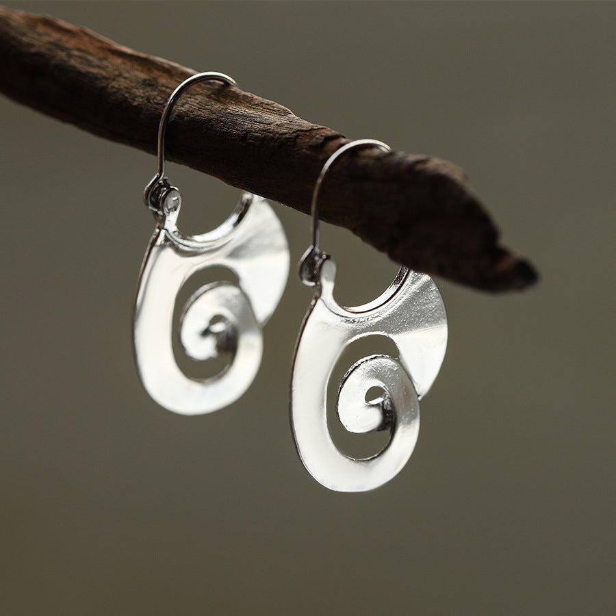 Spiral Design Ear Ring Retro Geometry