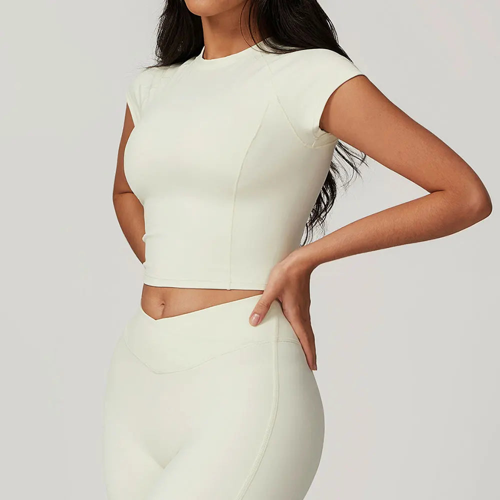 Sports T-shirts Women Yoga Short Sleeved Tight Running Fitness Breathable T-shirt