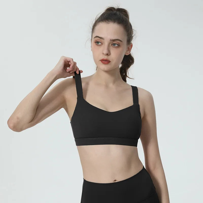 Sports Underwear Breathable Fixed Chest Pad Fitness Bra - Black / S / 34|CHINA