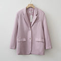 Spring / Summer Women Fashion Linen Basic Jacket - Pink / XL / CHINA