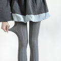 Spring Women’s Tights Striped Patchwork - Gray-pink / One Size