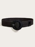 Square Buckle Rubber Band Waist Belt