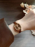 Square Exquisite Girls’ Watch Brown Strap Simple and Versatile