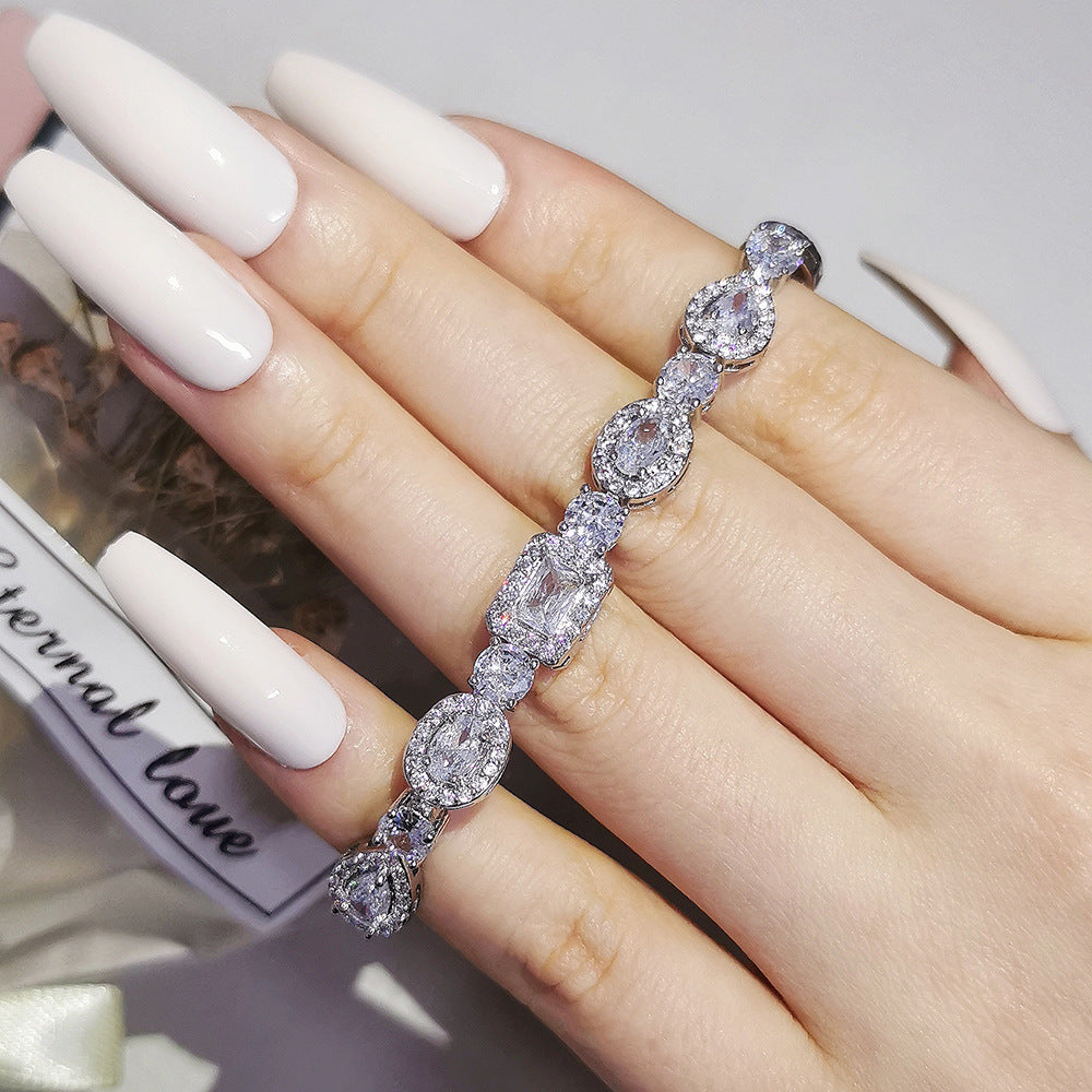 Square Geometric Irregular Female Sense Niche Non-fading Bracelet - White - electronic accessories