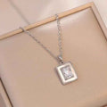 Square Sugar Color Zircon Niche New Style Design Pendant Elegant Necklace - Norellé