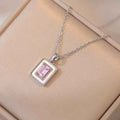 Square Sugar Color Zircon Niche New Style Design Pendant Elegant Necklace - Norellé