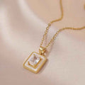 Square Sugar Color Zircon Niche New Style Design Pendant Elegant Necklace - Norellé