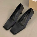 Square Toe Satin Pumps Women