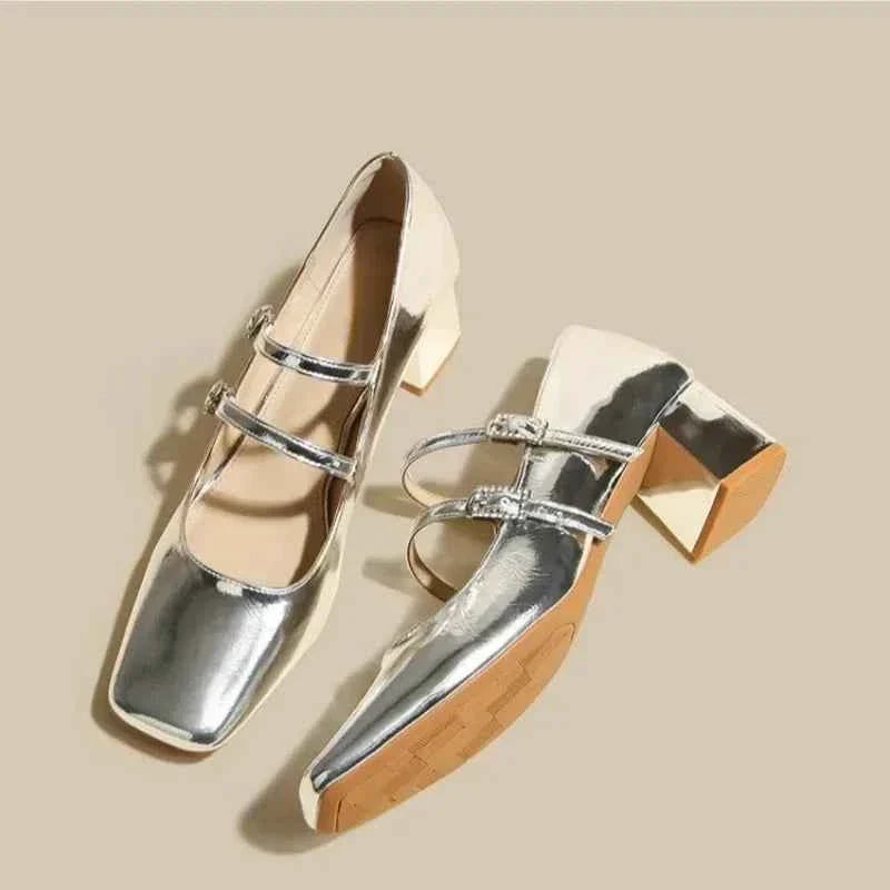 Square Toe Solid PU Women's High Heels