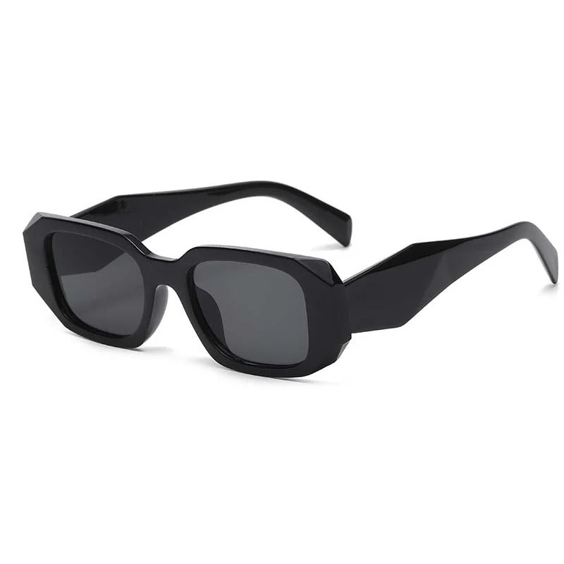 Square Vintage Sunglasses Woman - Black Gray / other