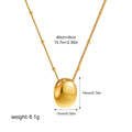 Stainless Steel 18K Golden Balls Light Luxury Necklace - Oval Pendant - electronic accessories