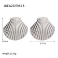Stainless Steel Big Textured Shell Stud Earrings - JDEW2307045
