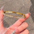 Stainless Steel Bracelet Women’s Hand Jewelry High-grade Full Diamond - Gold - electronic accessories
